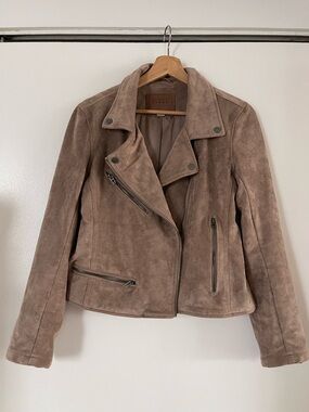 Blank NYC Taupe Suede Moto Jacket
